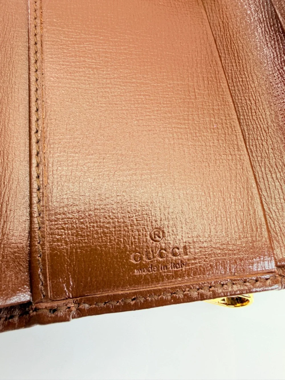 Gucci Brown GG Canvas Small Wallet with Gold Horsebit New